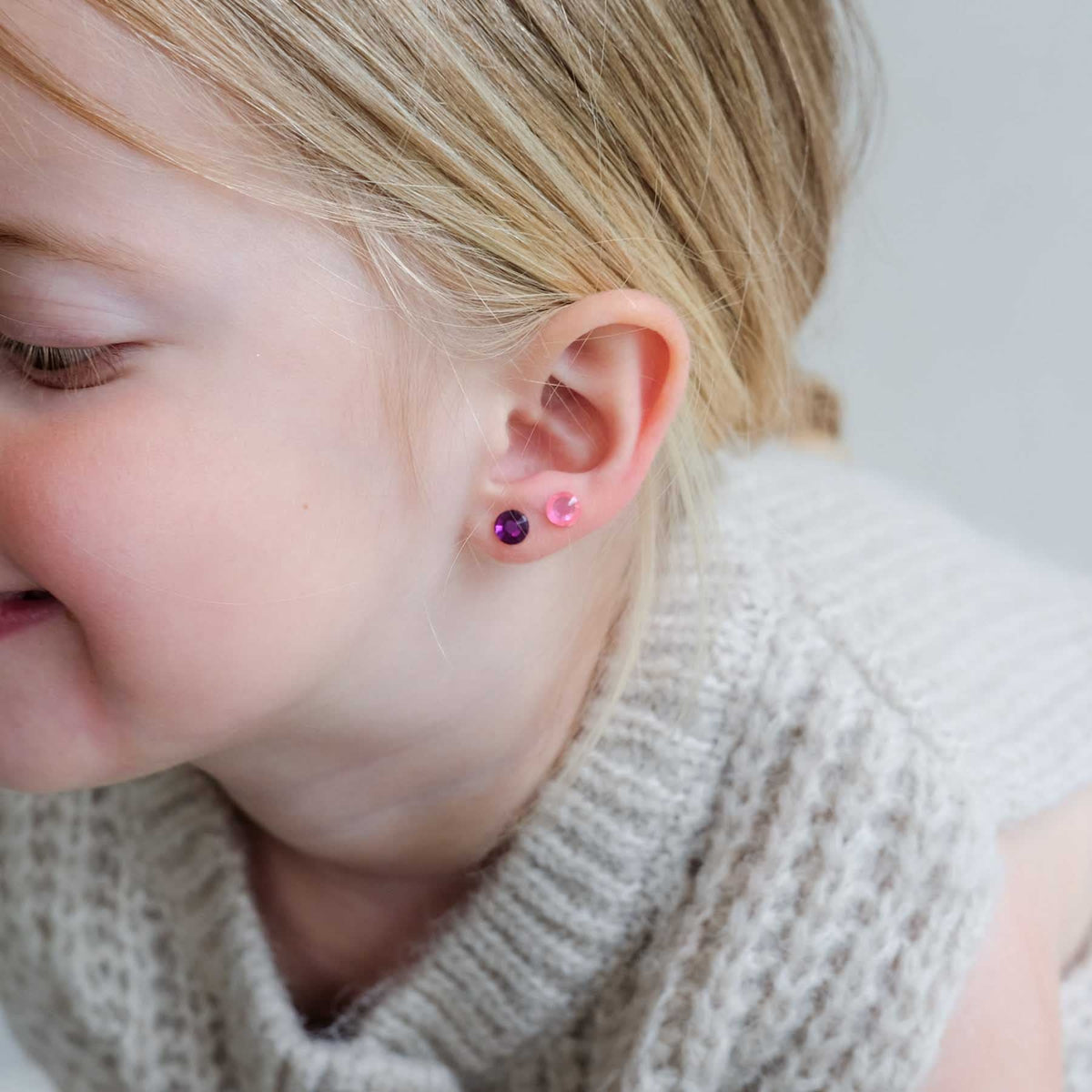 Bright Gem & Pearl Stick on Earrings