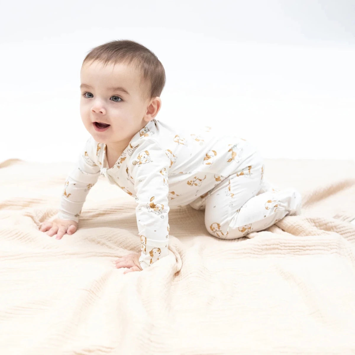 2 Way Zipper Footie - Explorer Puppy - Angel Dear Footies sold by Rosebud & Jo