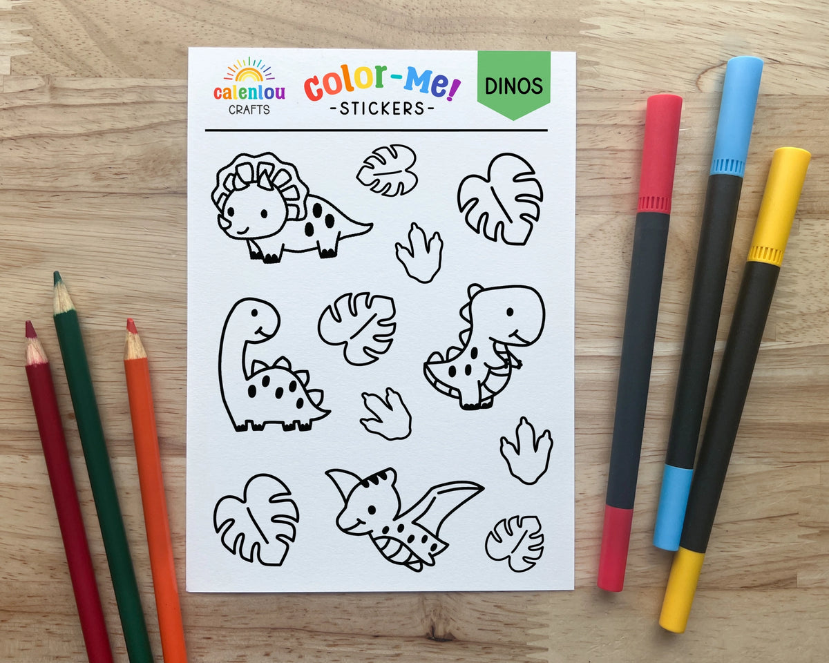 Dinosaur Color Your Own Stickers