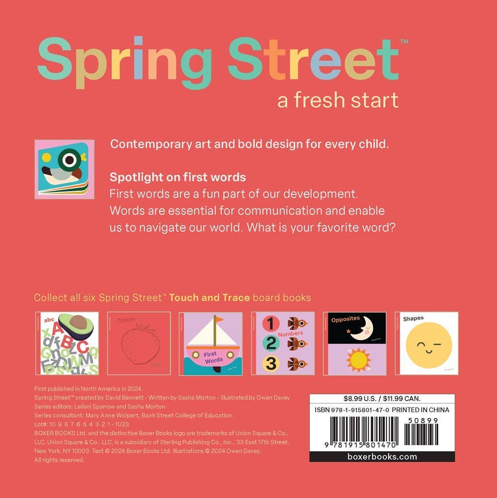 Spring Street Touch and Trace: First Words