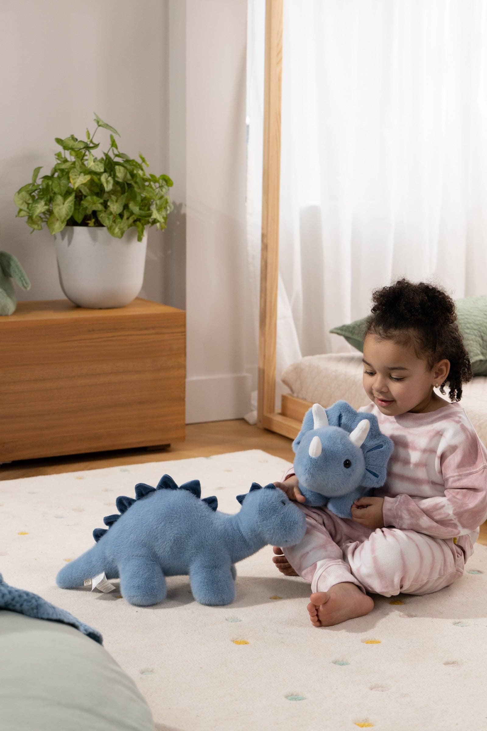 Dino Plush Toy - Blue Triceratop