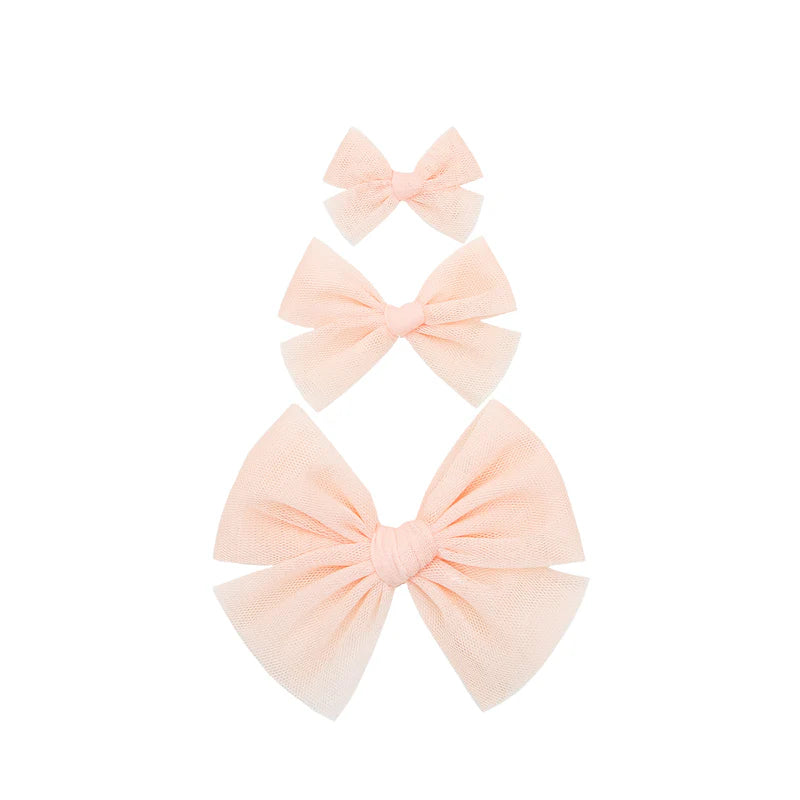 Tulle Bow Pig Tail Set (2 bows)