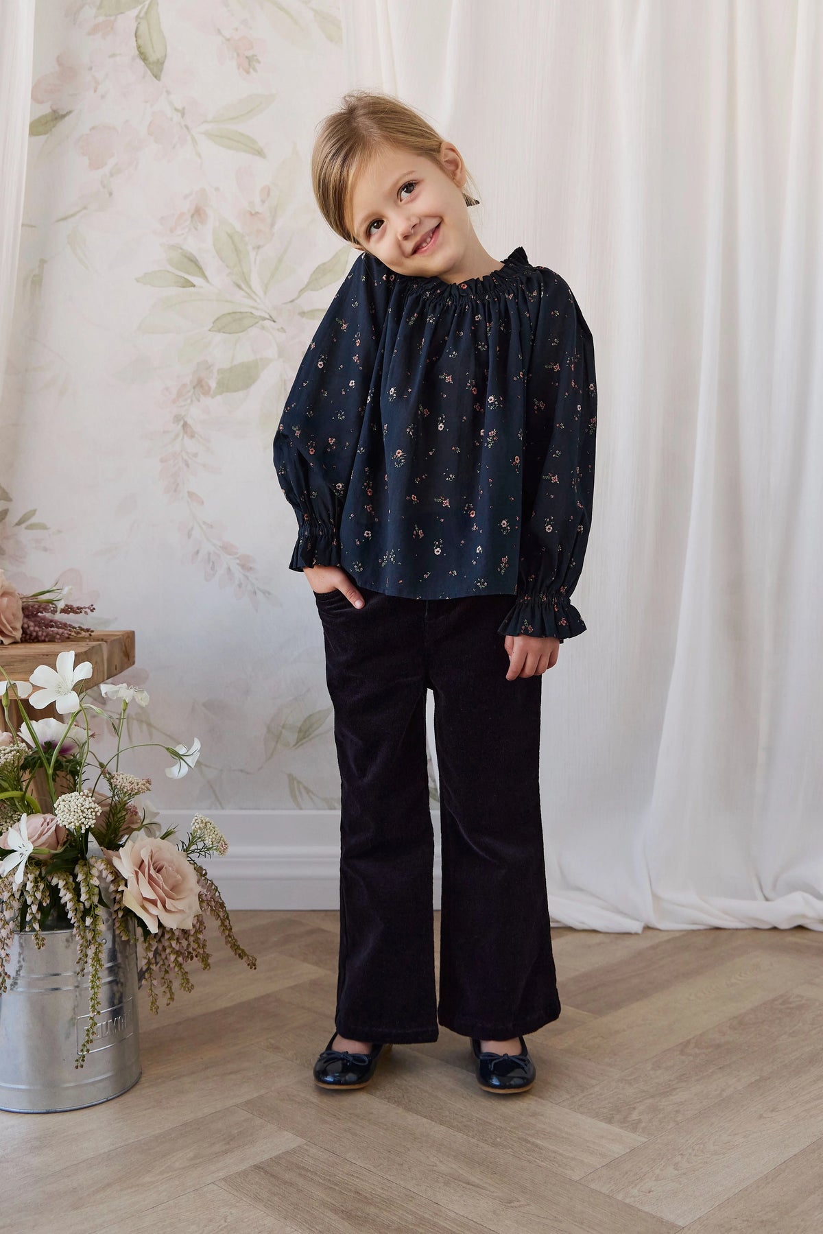 Organic Cotton Acacia Blouse - Eloise Navy