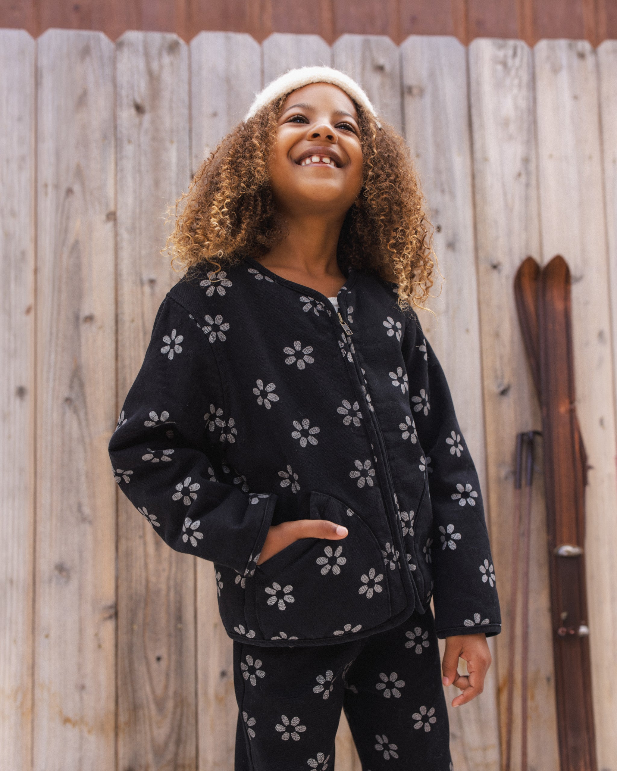 Alix Quilted Jacket Black Daisy
