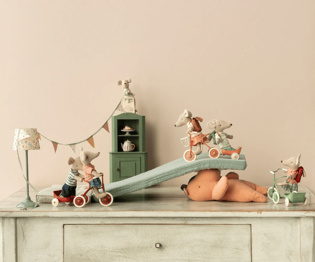 Abri a Tricycle, Mouse in Red - Maileg Toy sold by Rosebud & Jo
