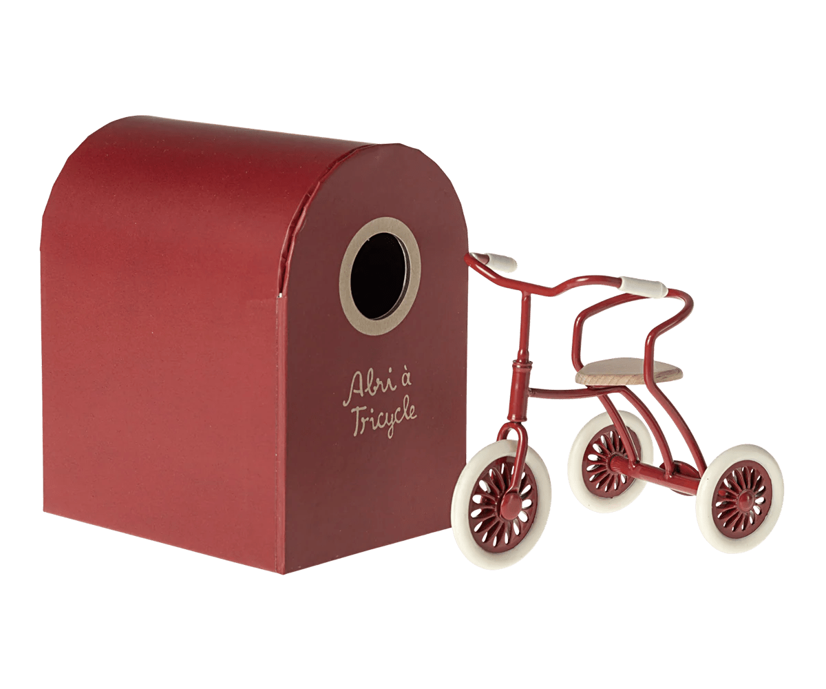 Abri a Tricycle, Mouse in Red - Maileg Toy sold by Rosebud & Jo