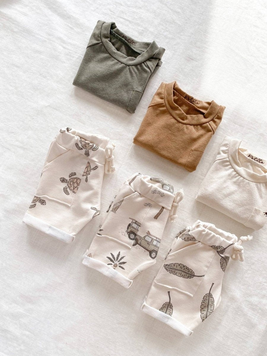 Baby Boy Shorts with Cars & Palm Trees - PETITE EvelinaApparel Baby & Toddler Clothing sold by Rosebud & Jo