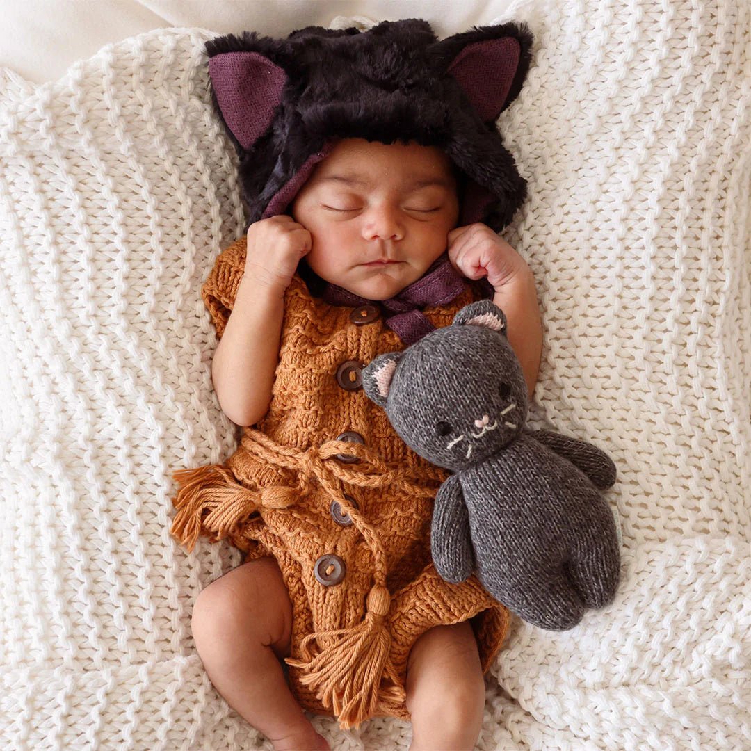 Baby Kitten in Charcoal - Cuddle + Kind Stuffed Animals sold by Rosebud & Jo