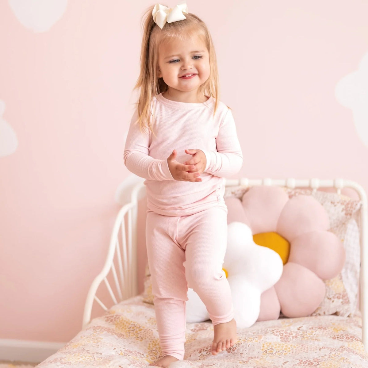 Ballet Pink Small Ribbed Two - Piece Set - Brave Little Ones Baby & Toddler Clothing sold by Rosebud & Jo