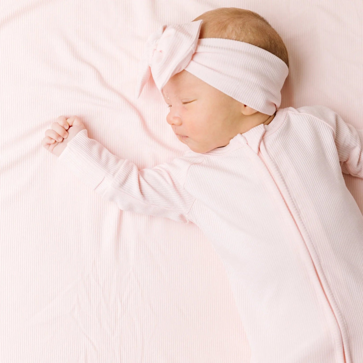 Ballet Pink Small Ribbed Zip Romper - Brave Little Ones Baby & Toddler Clothing sold by Rosebud & Jo