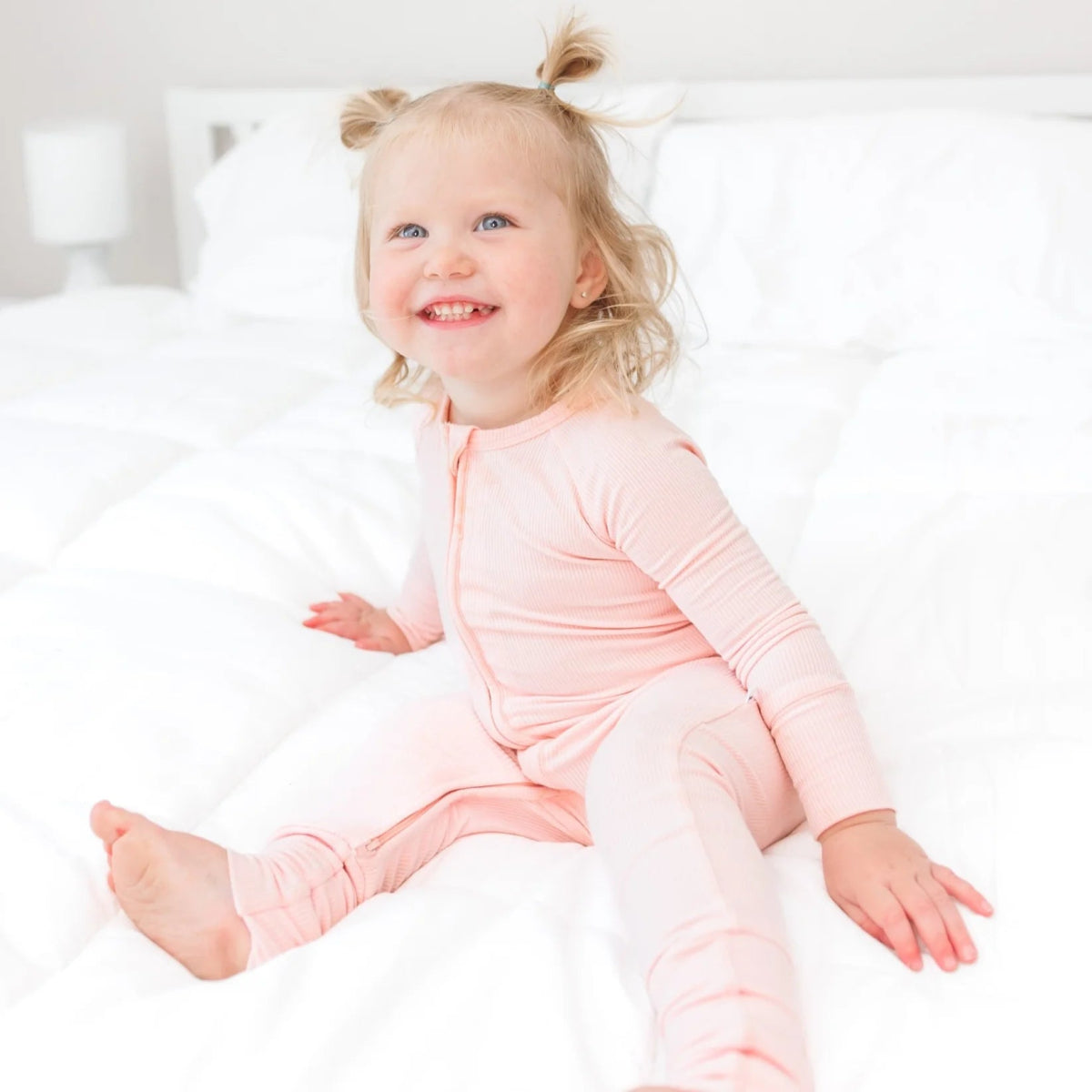 Ballet Pink Small Ribbed Zip Romper - Brave Little Ones Baby & Toddler Clothing sold by Rosebud & Jo