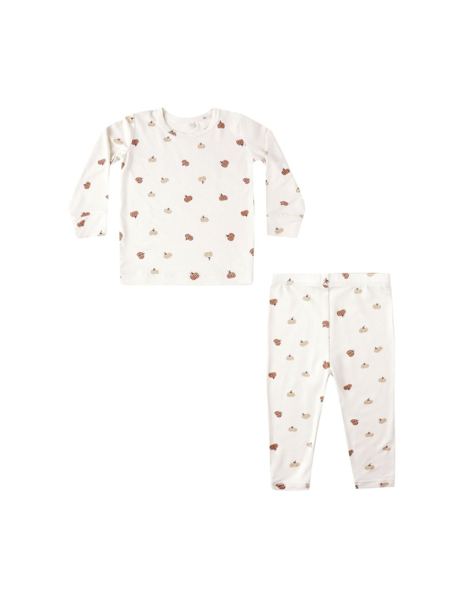 Bamboo Pajama Set – Pumpkins Print - Quincy Mae Baby & Toddler Clothing sold by Rosebud & Jo