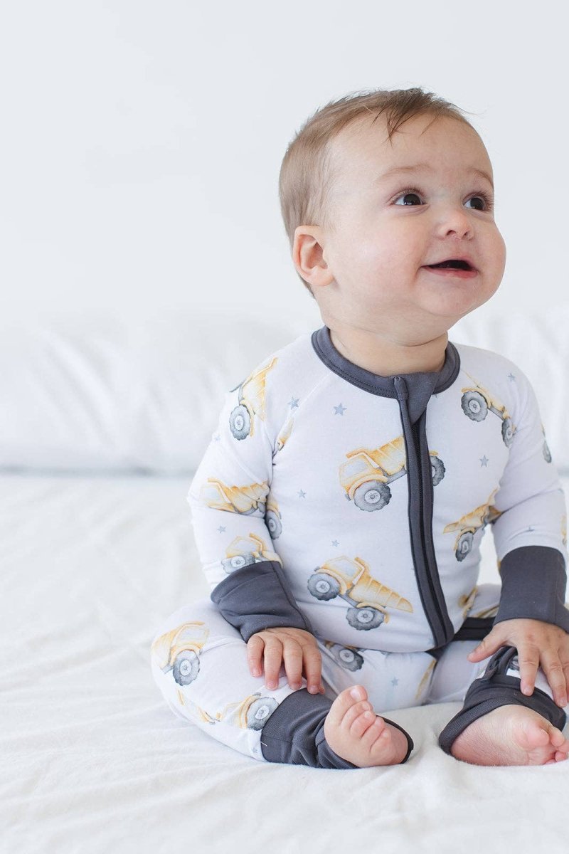 Bamboo Pajamas for Kids – Dump Truck - Blush Lotus Baby & Toddler Clothing sold by Rosebud & Jo