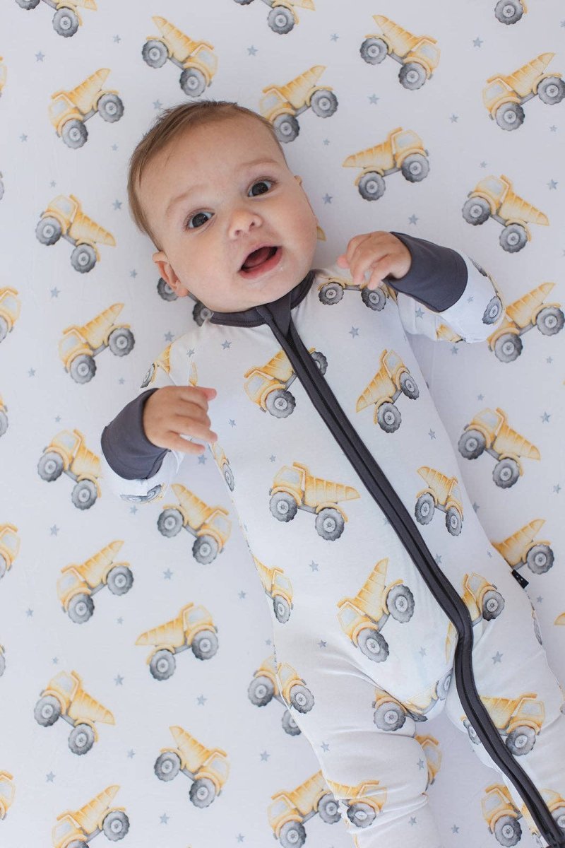 Bamboo Pajamas for Kids – Dump Truck - Blush Lotus Baby & Toddler Clothing sold by Rosebud & Jo