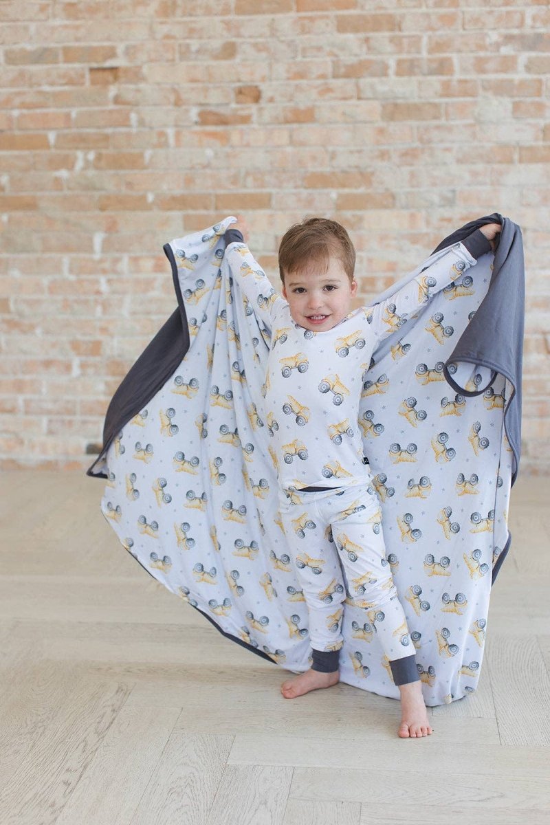 Bamboo Pajamas for Kids – Dump Truck - Blush Lotus Baby & Toddler Clothing sold by Rosebud & Jo