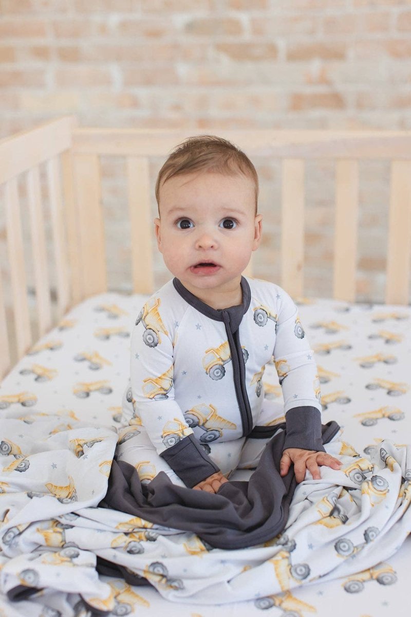 Bamboo Pajamas for Kids – Dump Truck - Blush Lotus Baby & Toddler Clothing sold by Rosebud & Jo