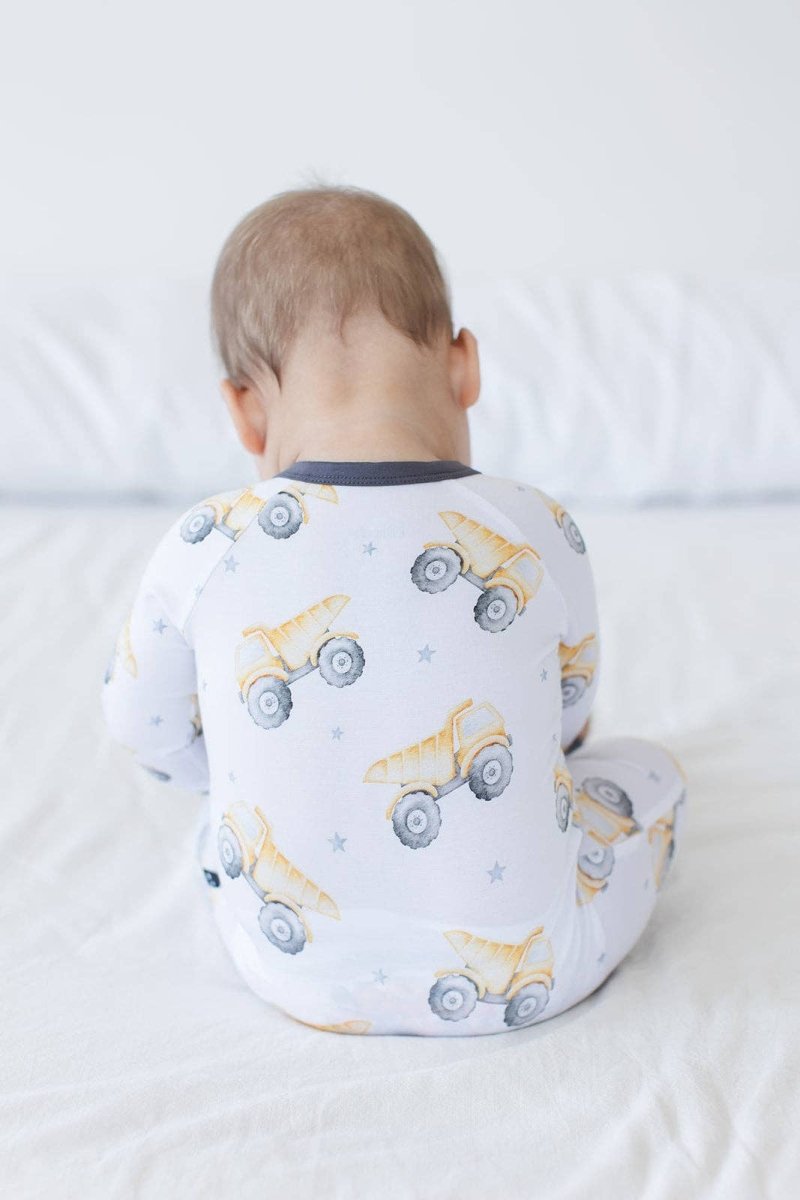 Bamboo Pajamas for Kids – Dump Truck - Blush Lotus Baby & Toddler Clothing sold by Rosebud & Jo
