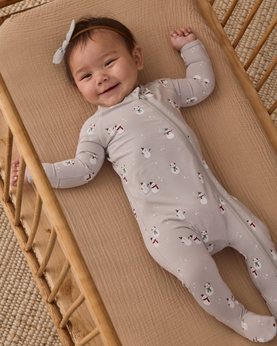 Bamboo Zip Footie || Snowman - Quincy Mae Footies sold by Rosebud & Jo