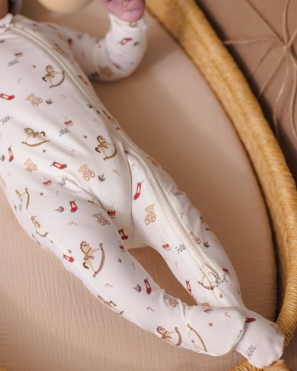 Bamboo Zip Footie || Toy Chest - Quincy Mae Footies sold by Rosebud & Jo