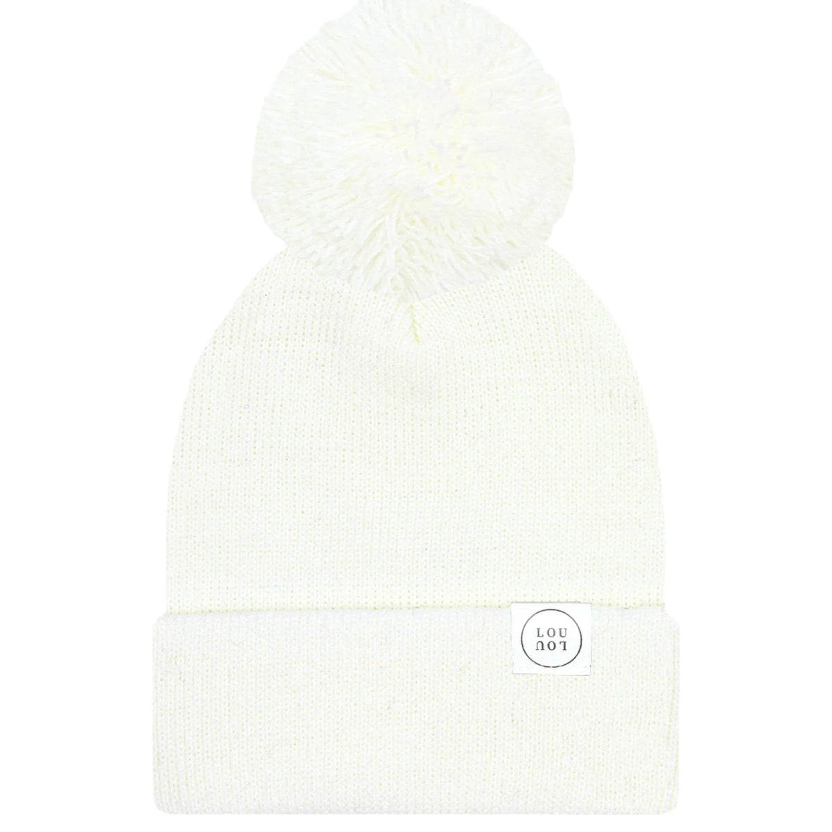 Beanie with Pom Pom in Ivory - Lou Lou & Company Hat sold by Rosebud & Jo
