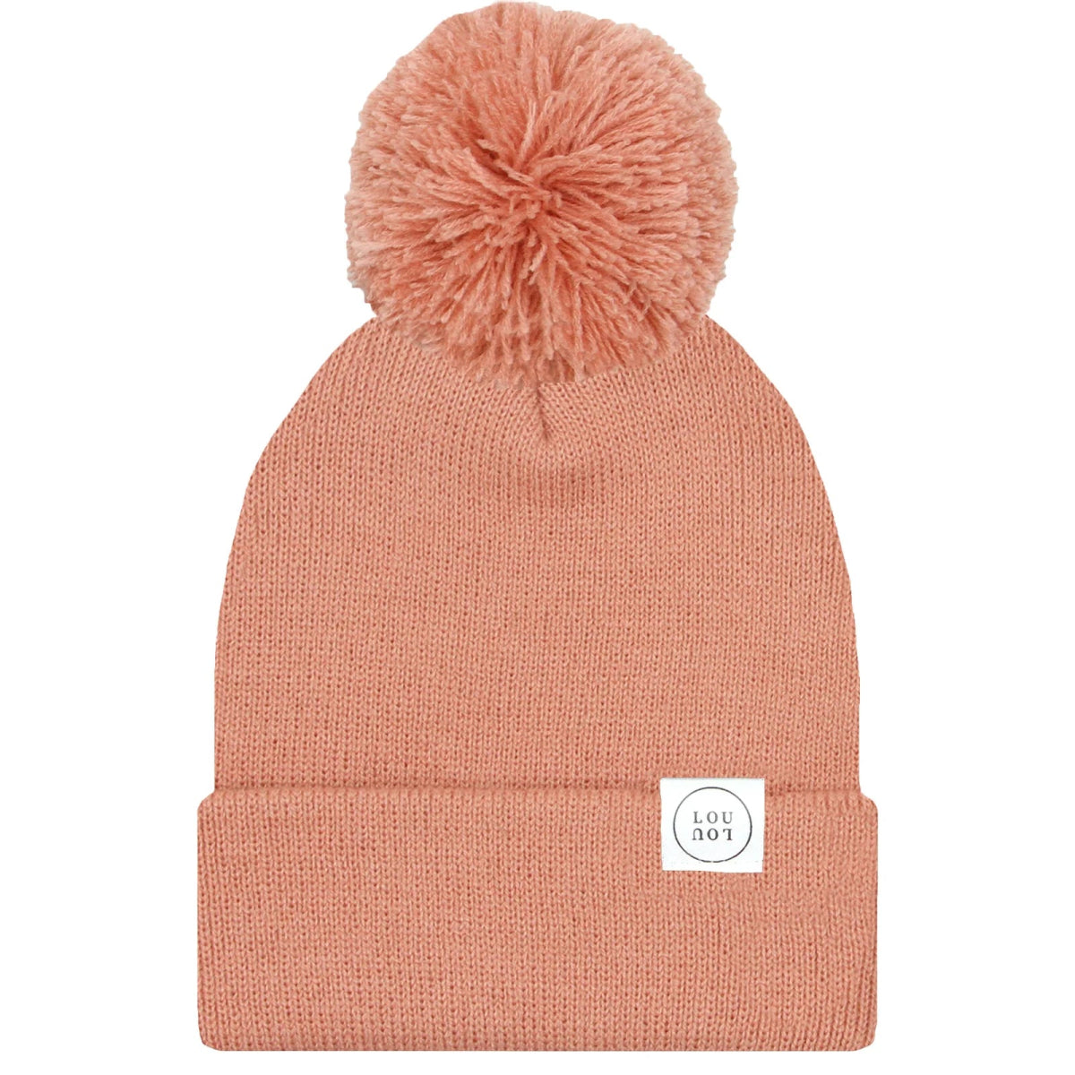 Beanie with Pom Pom in Salmon - Lou Lou & Company Hat sold by Rosebud & Jo