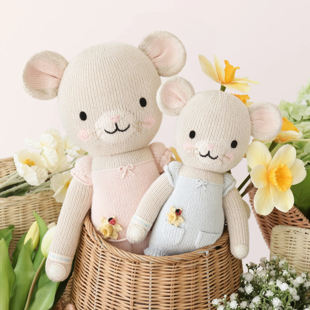 Beatrice the Mouse in Periwinkle - Cuddle + Kind Stuffed Animals sold by Rosebud & Jo