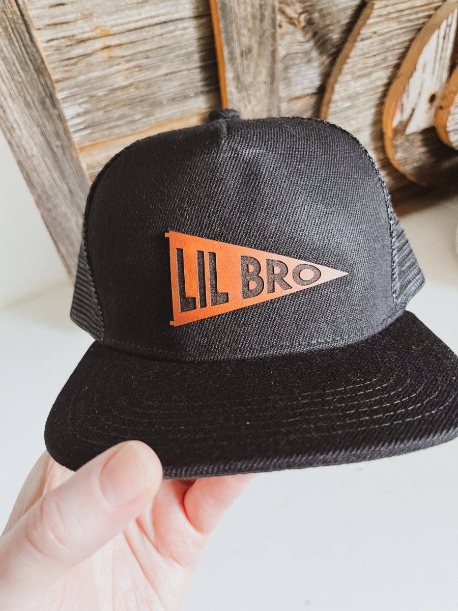 Big Bro, Little Bro Leather Patch Hat - Left Grain Baby & Toddler Clothing sold by Rosebud & Jo
