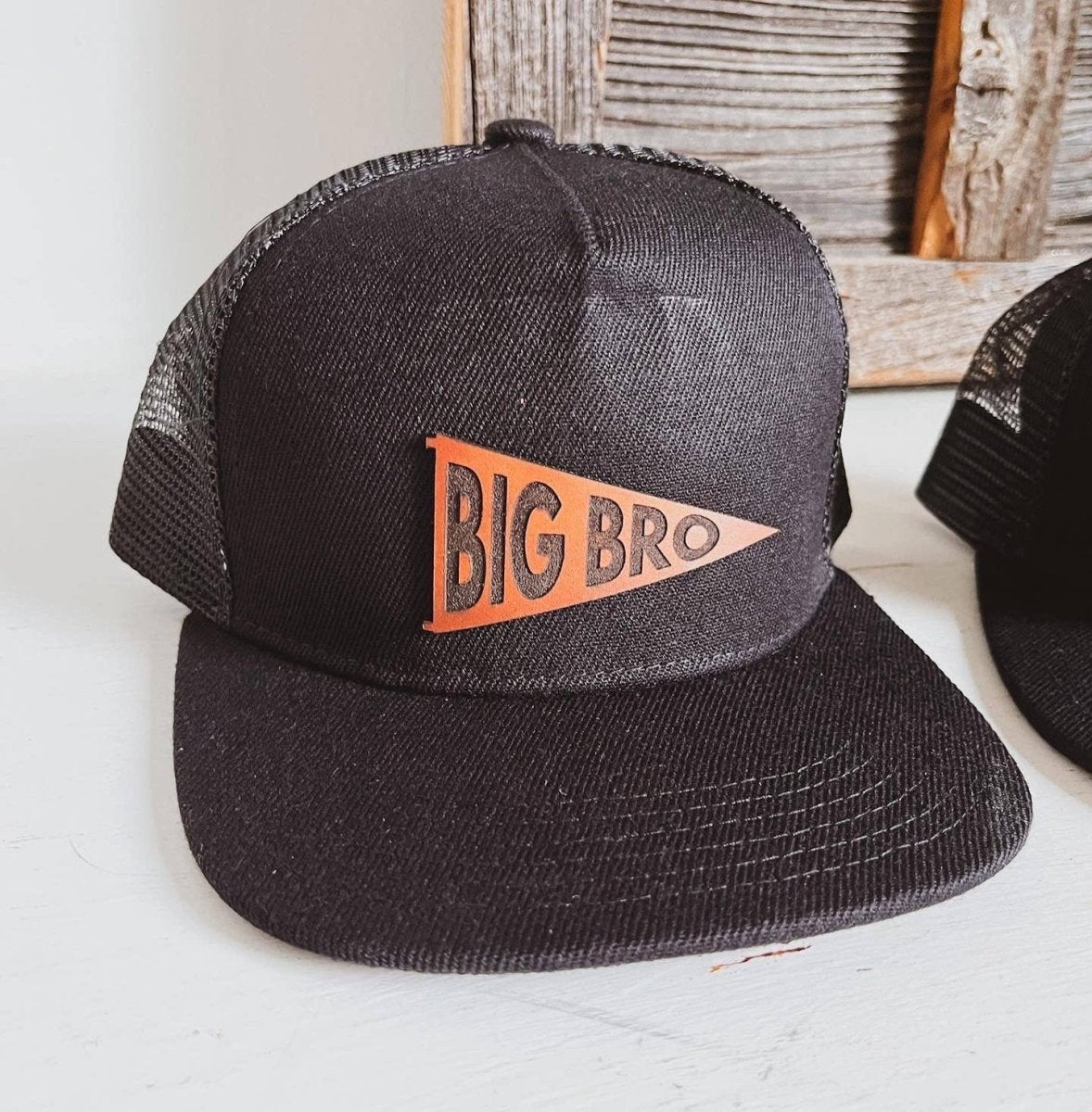 Big Bro, Little Bro Leather Patch Hat - Left Grain Baby & Toddler Clothing sold by Rosebud & Jo