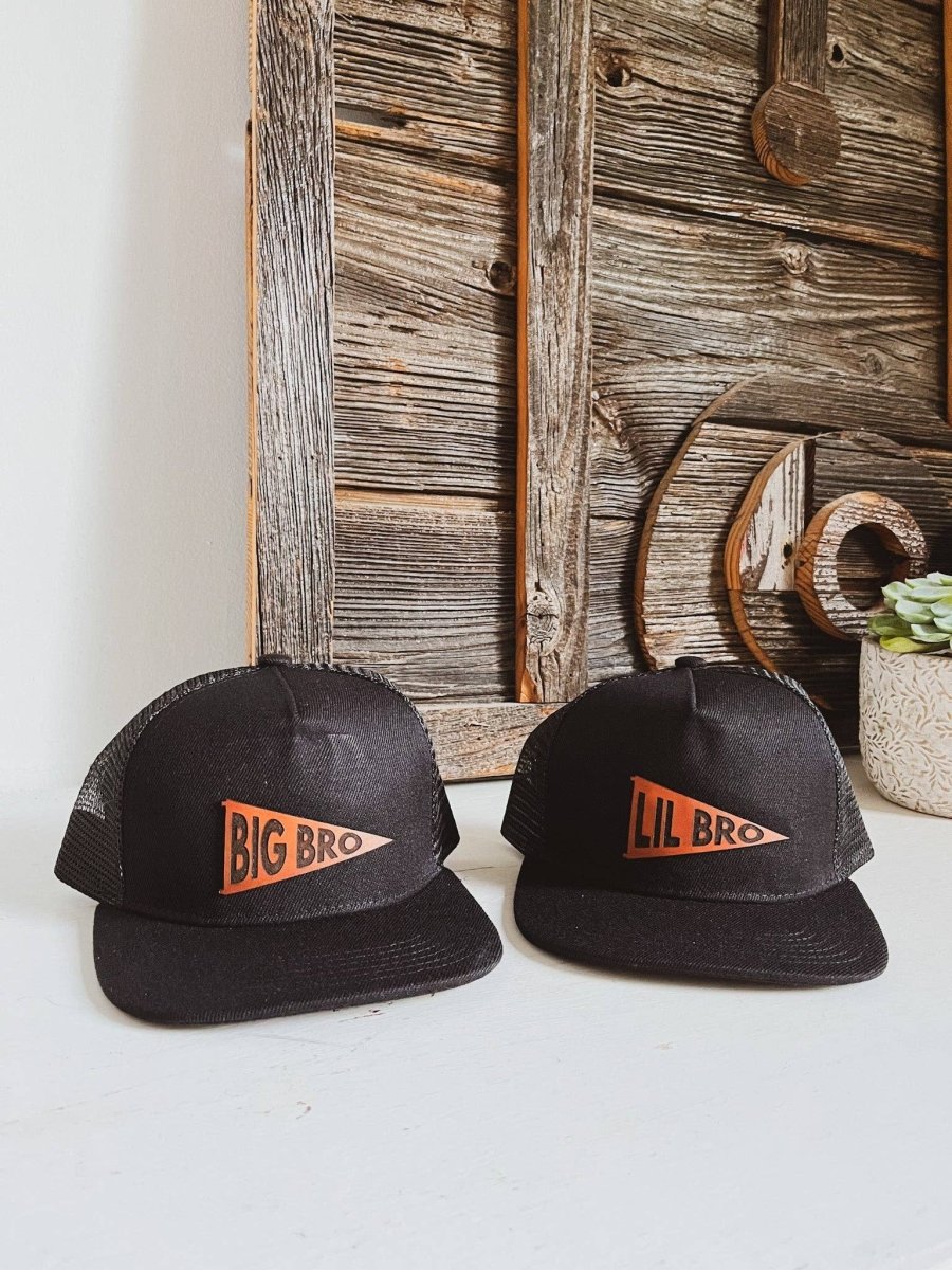 Big Bro, Little Bro Leather Patch Hat - Left Grain Baby & Toddler Clothing sold by Rosebud & Jo