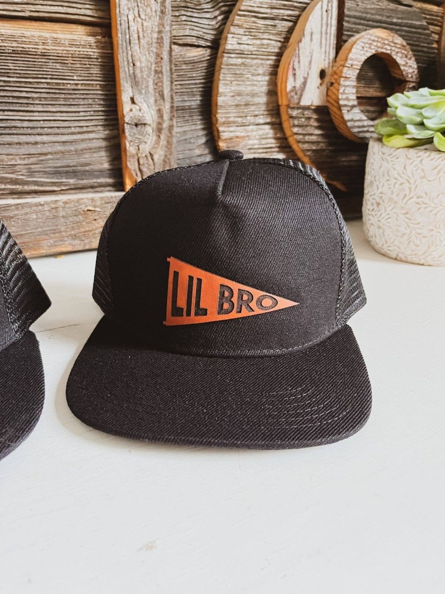 Big Bro, Little Bro Leather Patch Hat - Left Grain Baby & Toddler Clothing sold by Rosebud & Jo