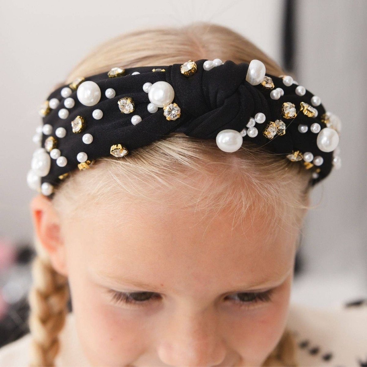 Black Pearl Gemstone Headband - Sweet Wink Hair Accessories sold by Rosebud & Jo