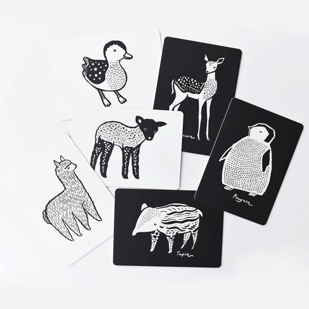 Black & White Animal Art Cards - Wee Gallery Toys sold by Rosebud & Jo