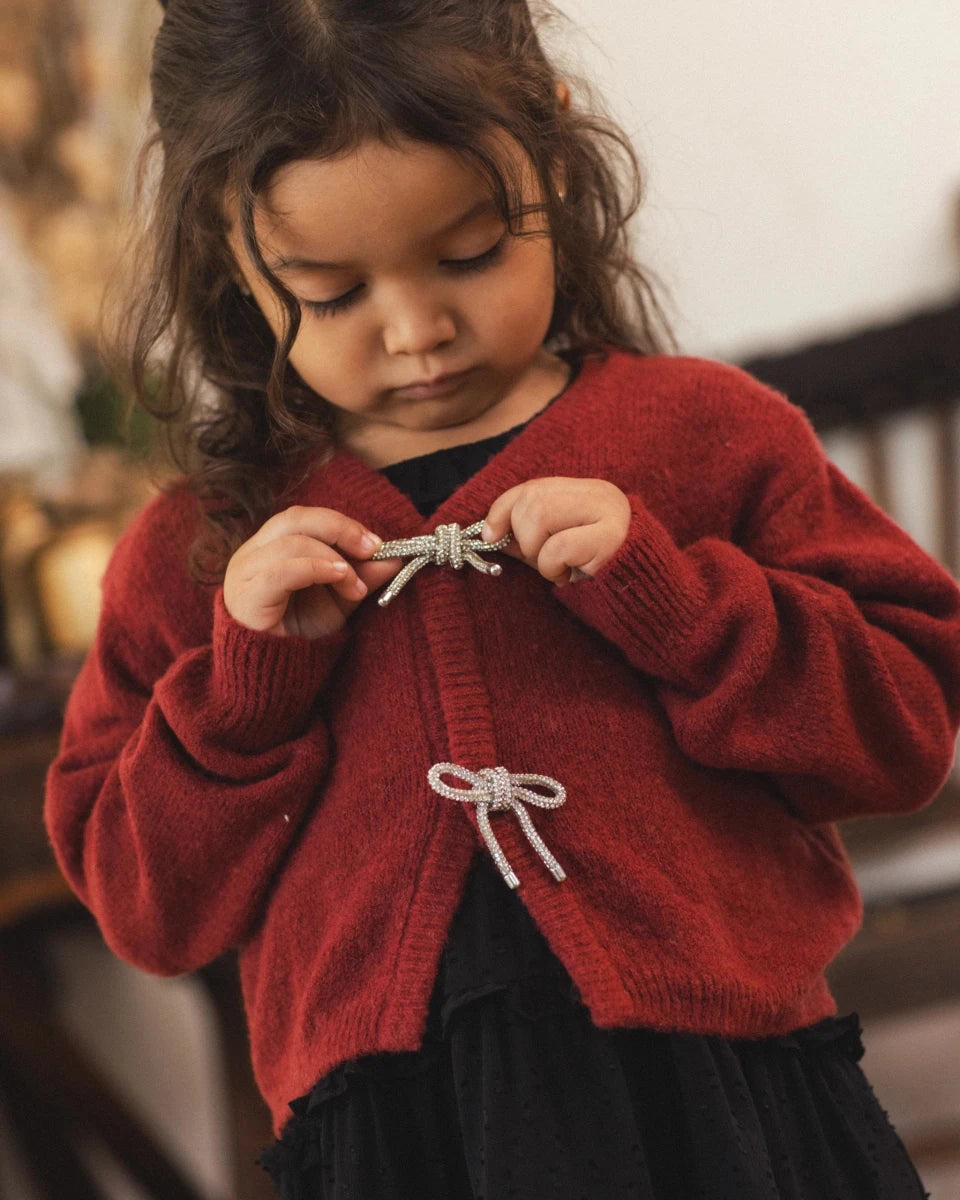 Bow Cardigan Ruby - Noralee Tops sold by Rosebud & Jo