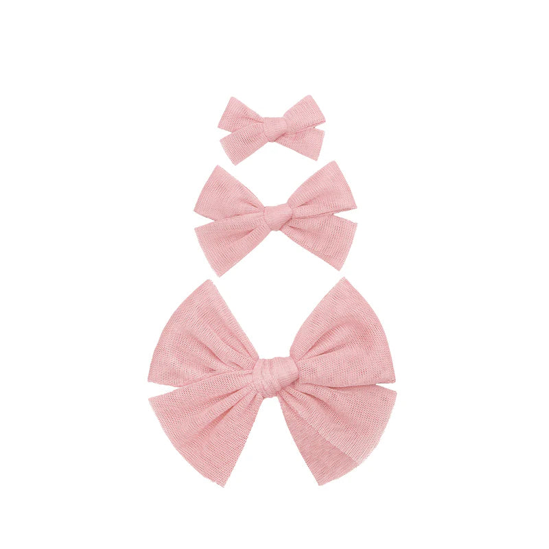 Tulle Bow Pig Tail Set (2 bows)