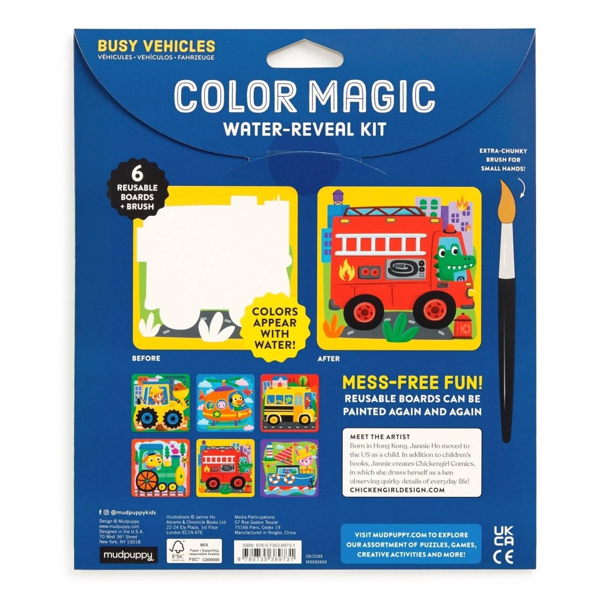Busy Vehicles Color Magic Water-Reveal Kit - Chronicle Books Arts & Crafts sold by Rosebud & Jo