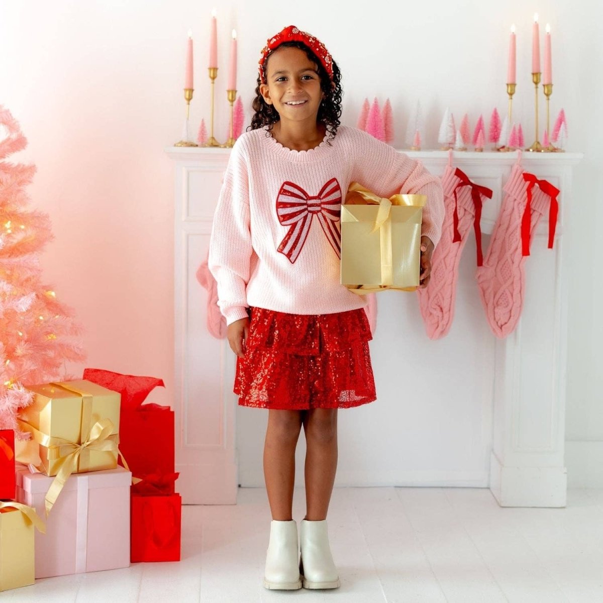 Candy Cane Swirl Christmas Gemstone Headband - Sweet Wink Hair Accessories sold by Rosebud & Jo