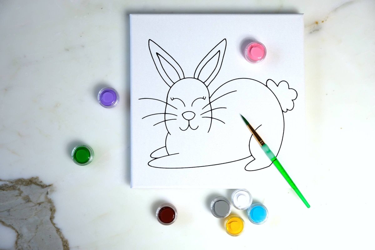 Canvas Painting Kit - Bunny - Twirling Bird Creative Art sold by Rosebud & Jo