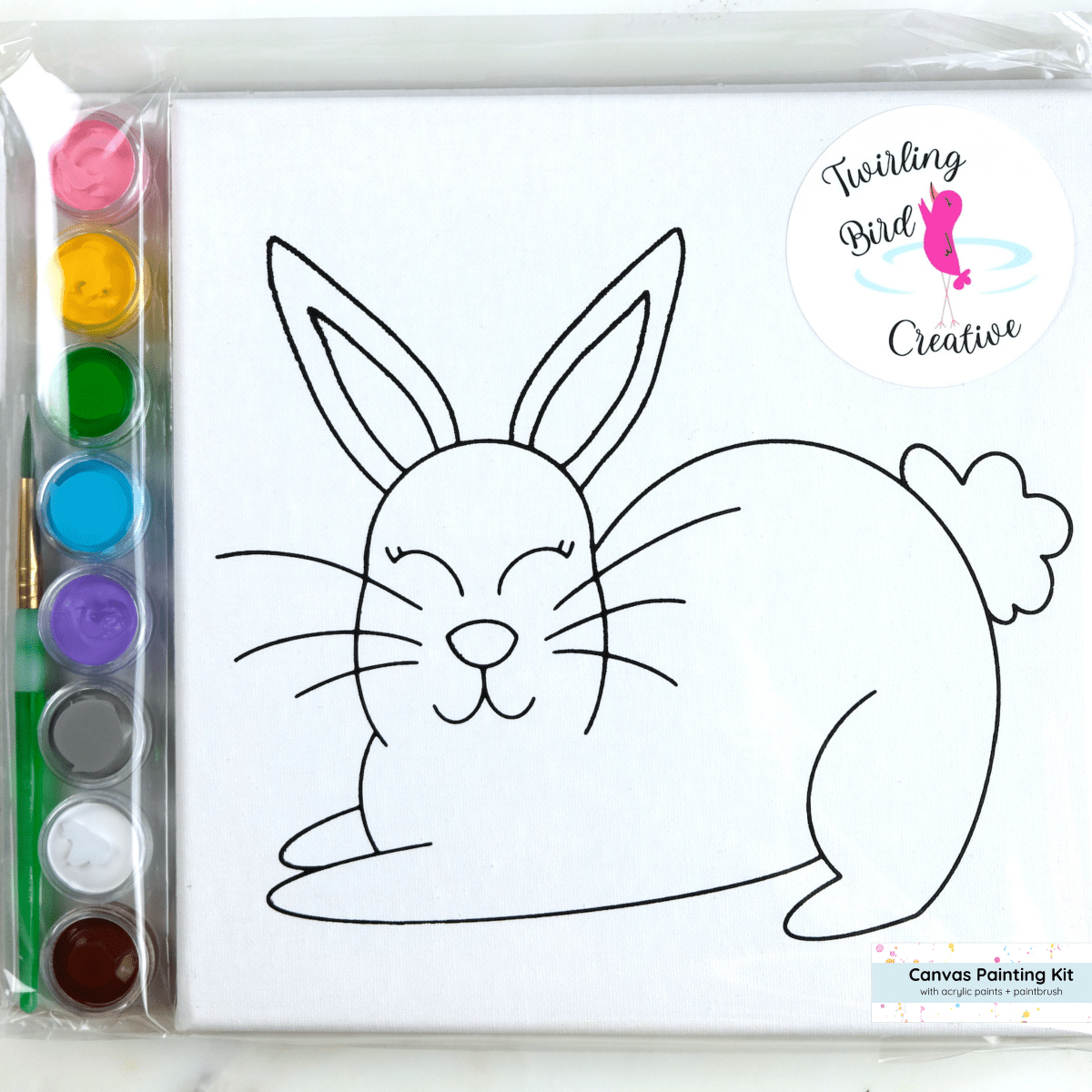 Canvas Painting Kit - Bunny - Twirling Bird Creative Art sold by Rosebud & Jo