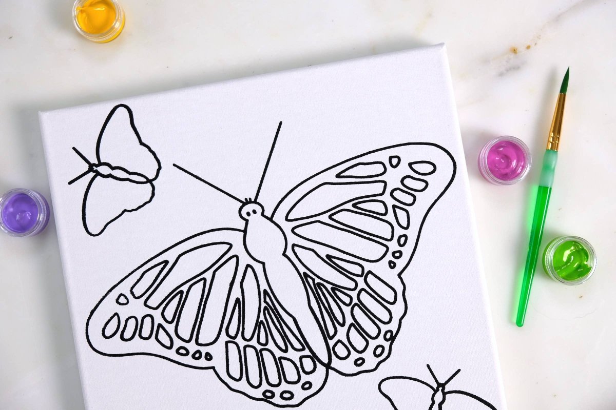 Canvas Painting Kit - Butterflies - Twirling Bird Creative Art sold by Rosebud & Jo