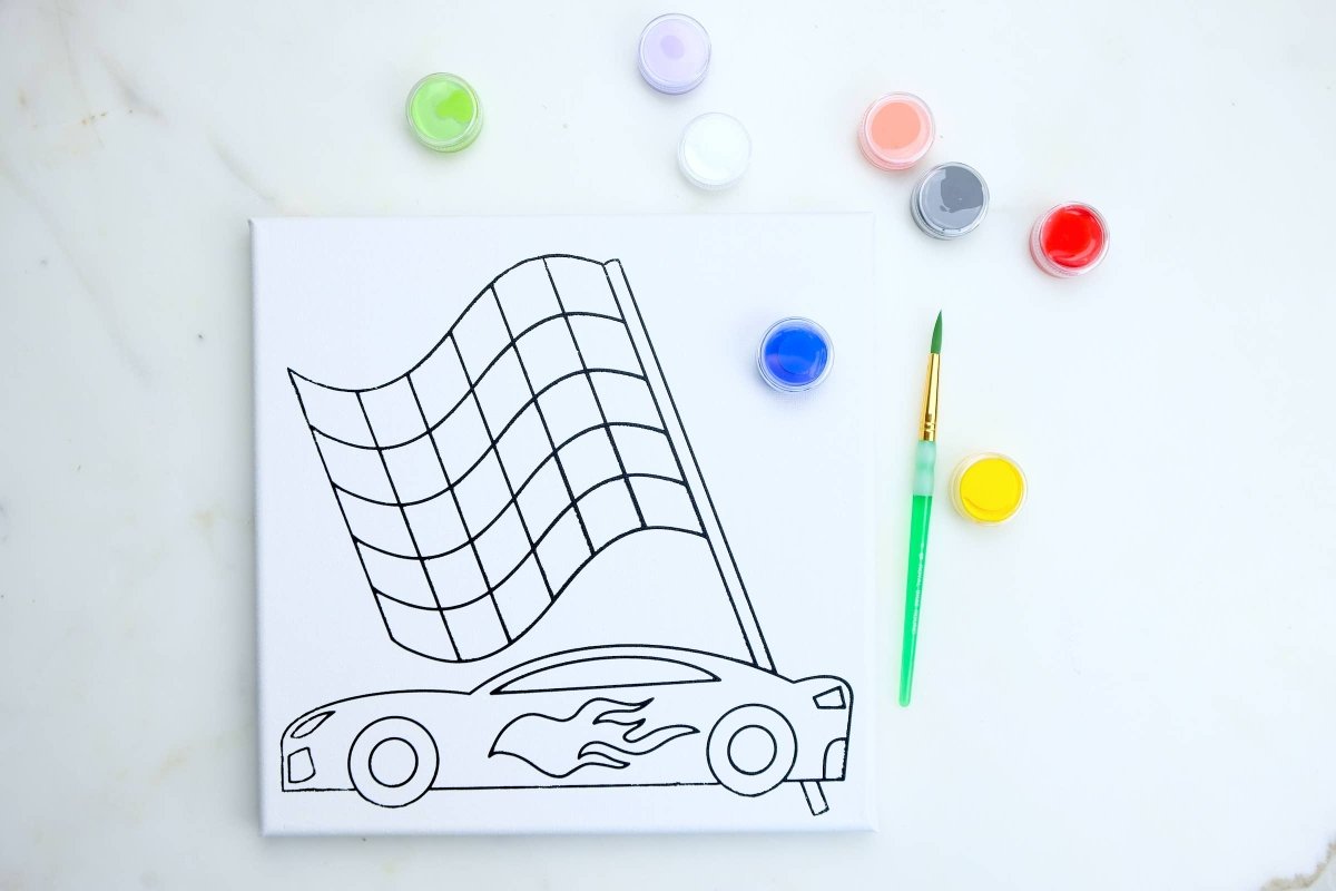 Canvas Painting Kit - Race Car - Twirling Bird Creative Art sold by Rosebud & Jo