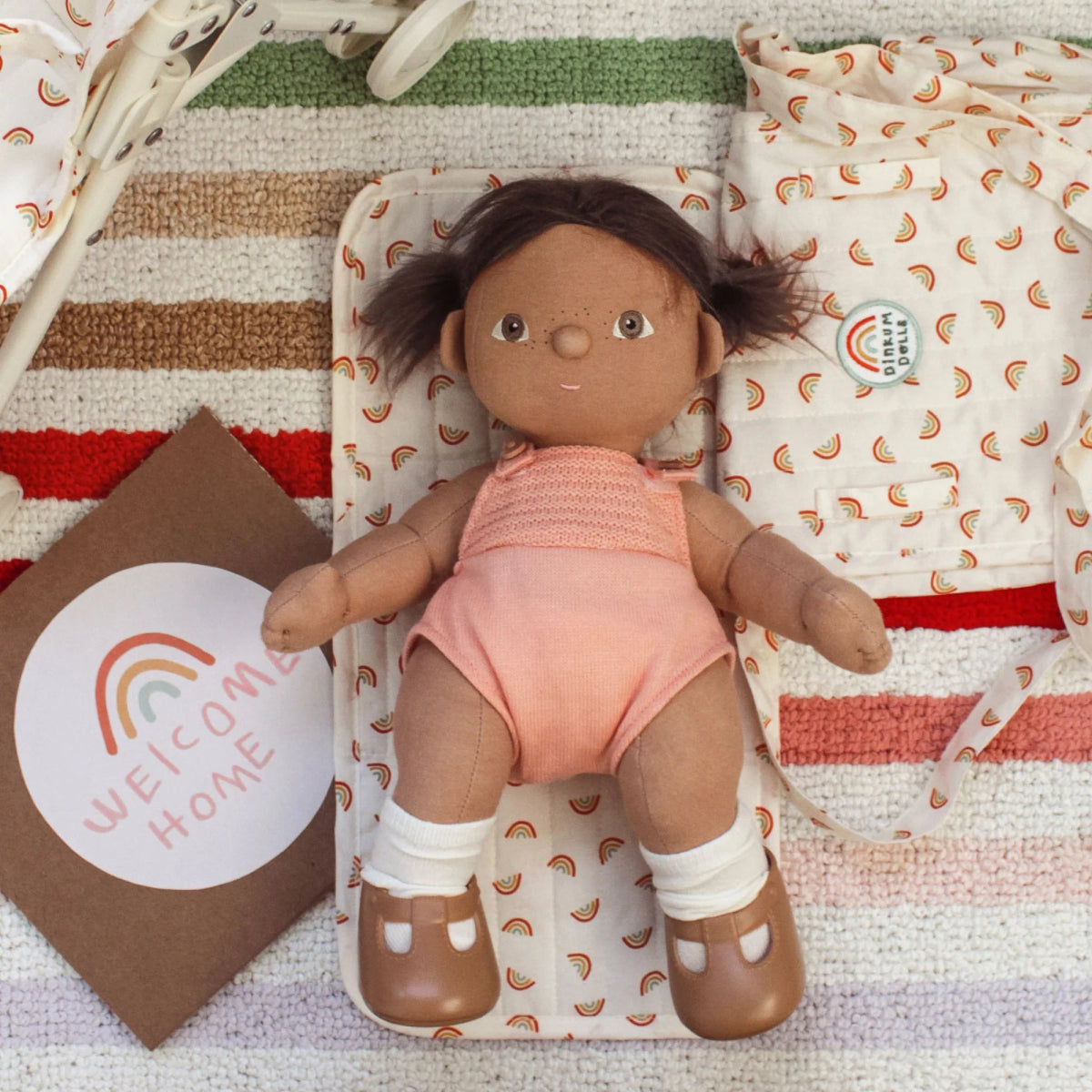 Carrie Convertible Changing Set in Rainbow - Rosebud & Jo Toy sold by Rosebud & Jo