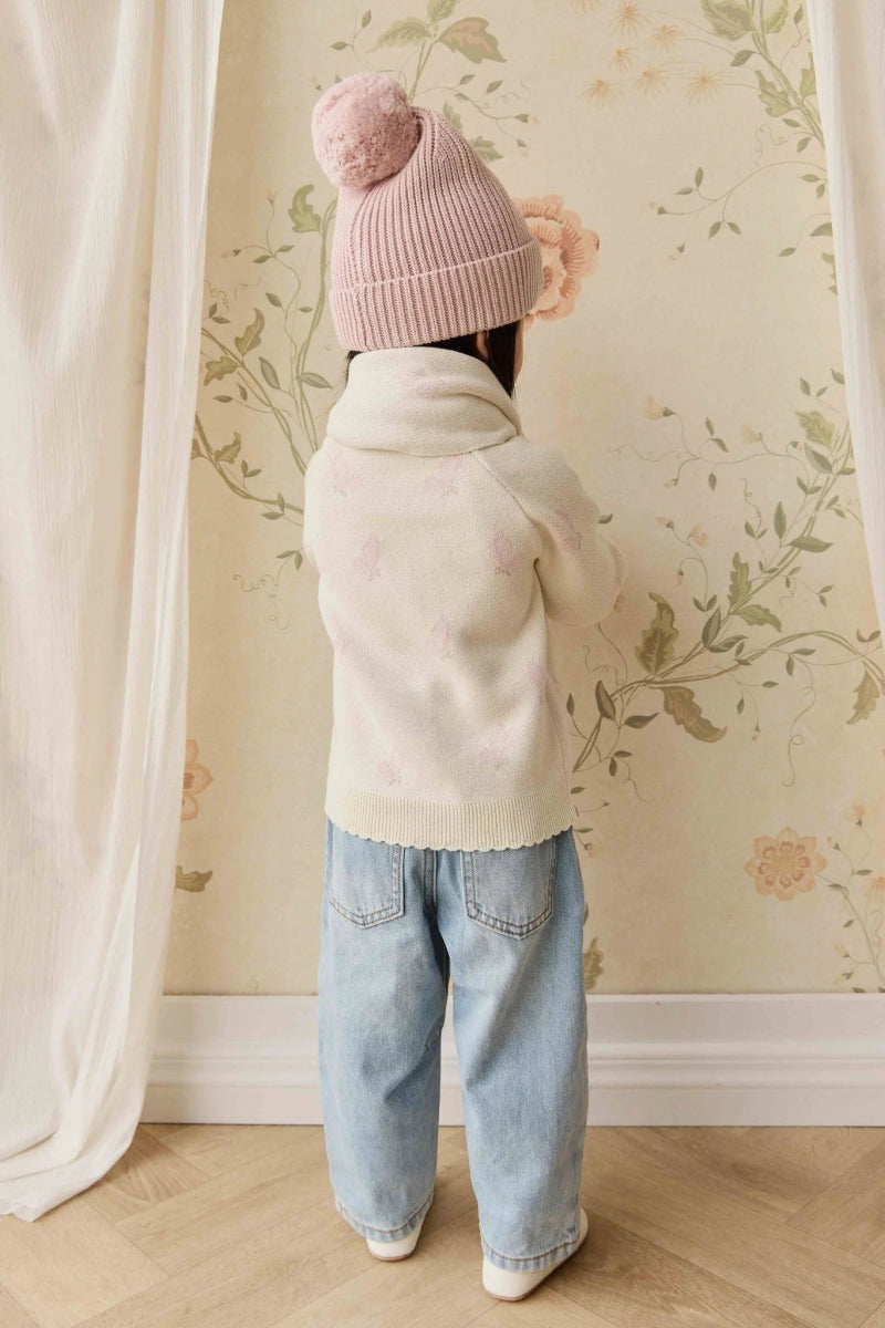 Cassie Jacquard Cardigan - Egret - Jamie Kay Baby & Toddler Clothing sold by Rosebud & Jo
