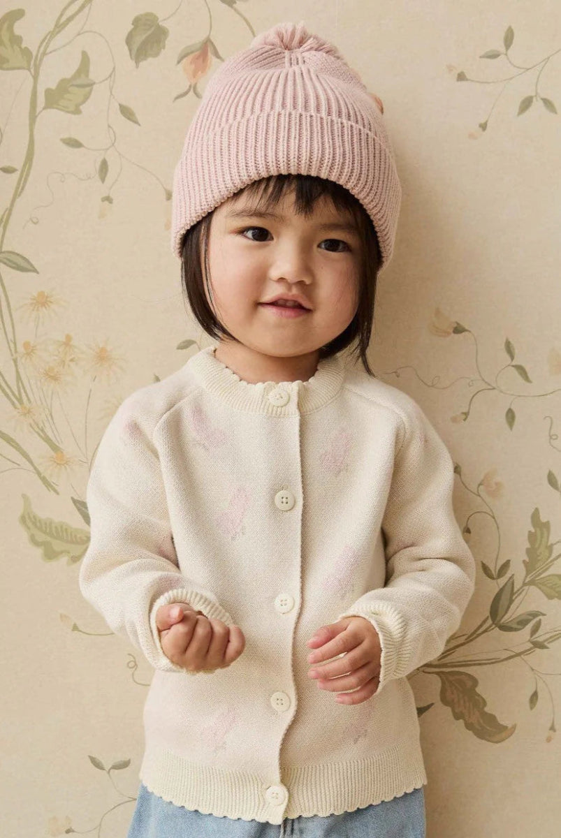 Cassie Jacquard Cardigan - Egret - Jamie Kay Baby & Toddler Clothing sold by Rosebud & Jo
