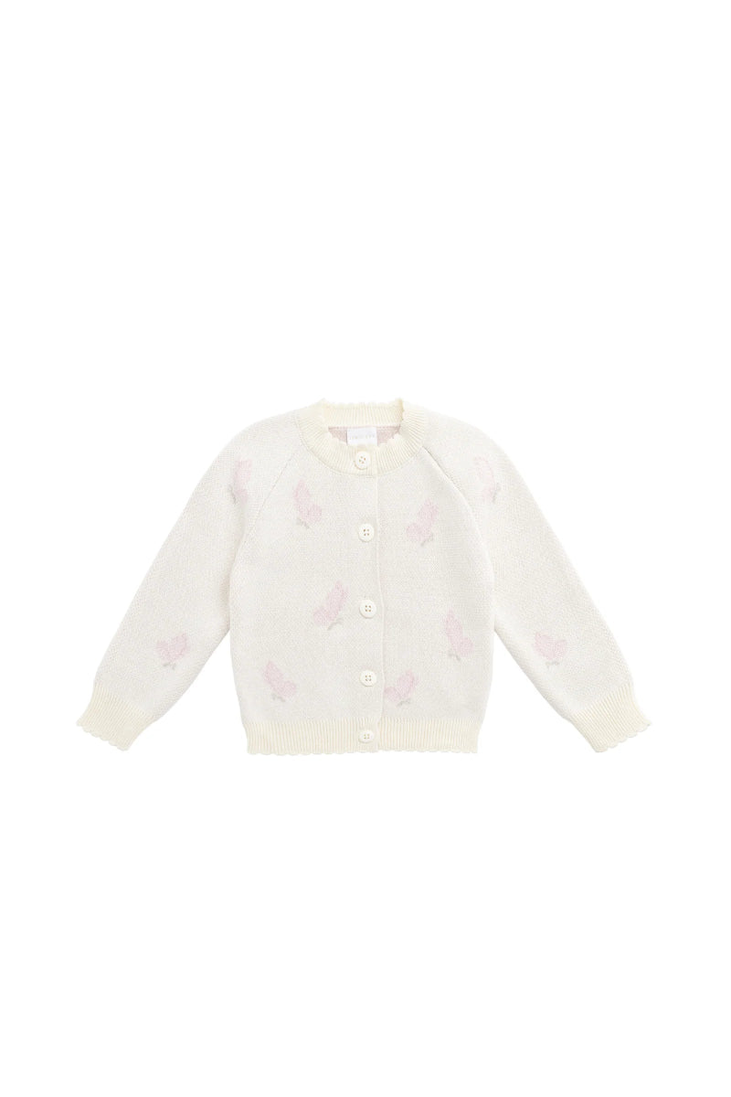 Cassie Jacquard Cardigan - Egret - Jamie Kay Baby & Toddler Clothing sold by Rosebud & Jo