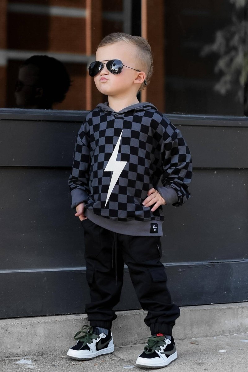 Checkered Spark Hoodie - Little Rad Things Baby & Toddler Clothing sold by Rosebud & Jo
