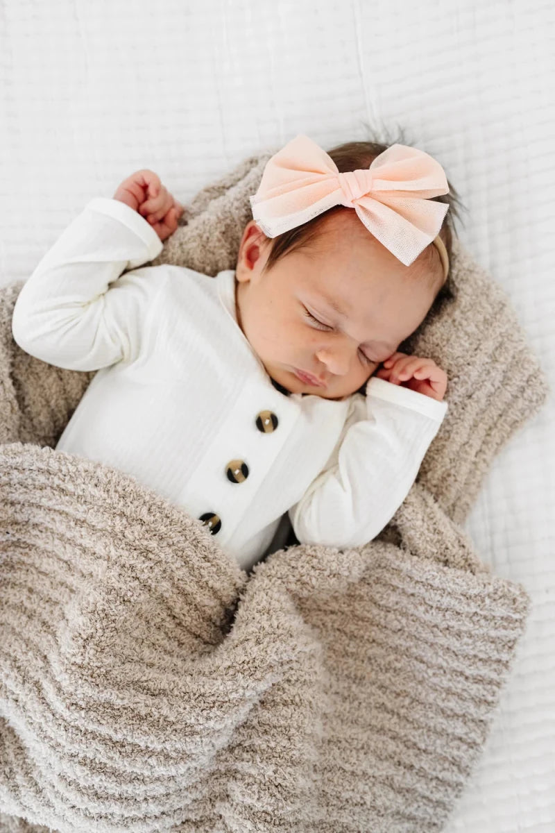 Chenille Blanket in Oatmeal - Lou Lou & Company Blankets sold by Rosebud & Jo