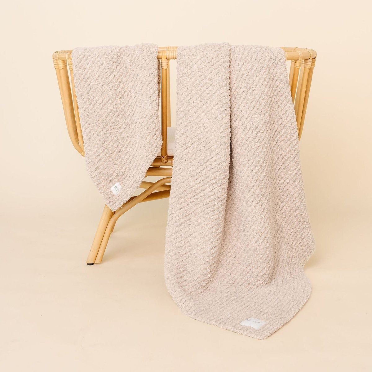 Chenille Blanket in Oatmeal - Lou Lou & Company Blankets sold by Rosebud & Jo