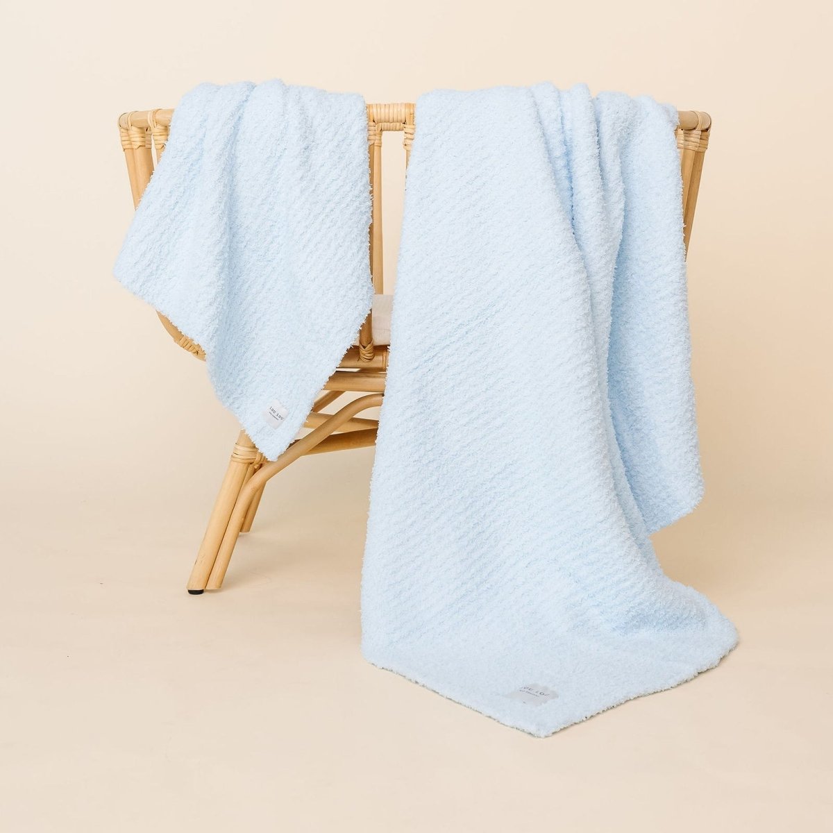 Chenille Blanket in Sky Blue - Lou Lou & Company Blankets sold by Rosebud & Jo
