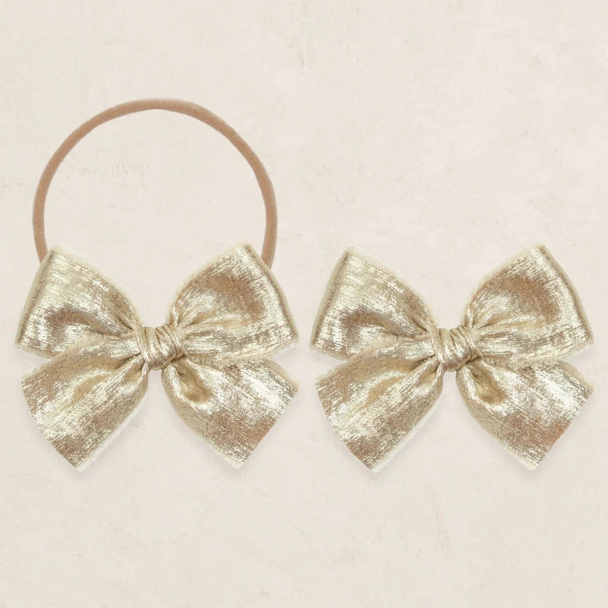 Chiffon Bow - Gold - Lou Lou & Company Hair Accessories sold by Rosebud & Jo