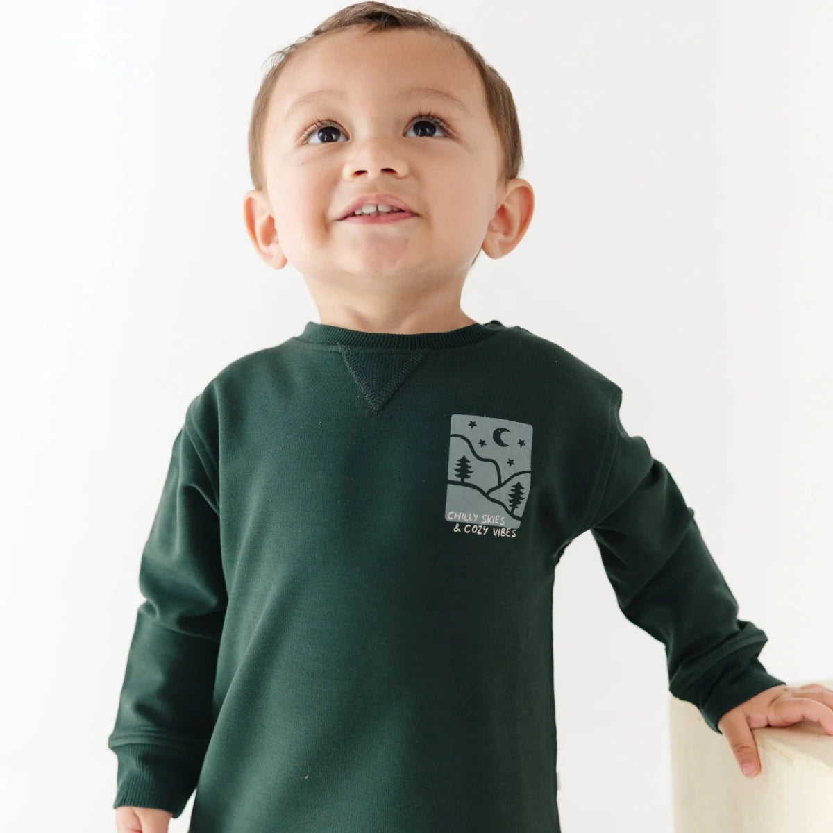 Chilly Skies Bamboo French Terry Pullover - Brave Little Ones Tops sold by Rosebud & Jo